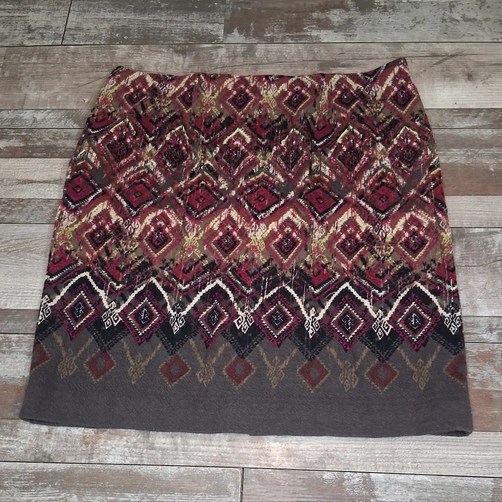 J. Jill Multicolor Diamond Pattern Women's Skirt Size M